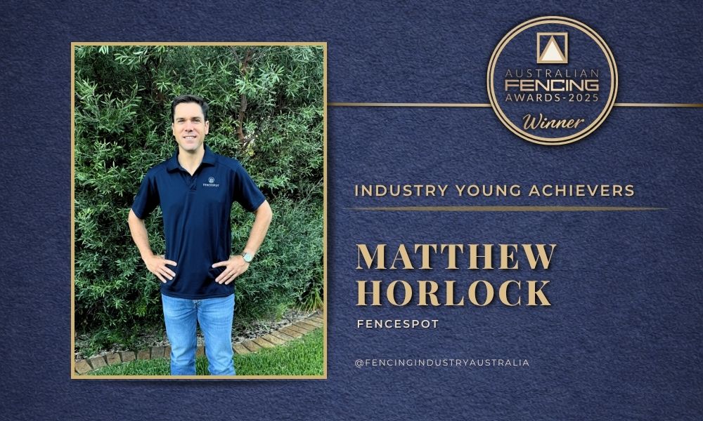 Matthew Horlock honoured as an Industry Young Achiever at the 2025 Australian Fencing Awards