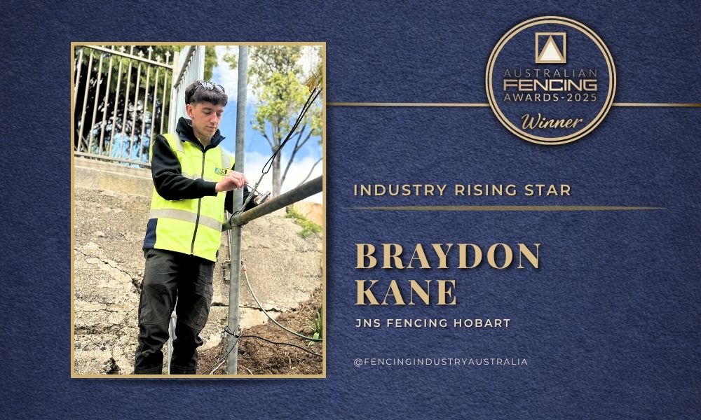 Braydon Kane recognised as an Industry Rising Star at the 2025 Australian Fencing Awards