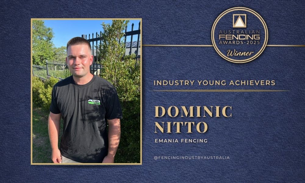 Dominic Nitto recognised as an Industry Young Achiever at the 2025 Australian Fencing Awards